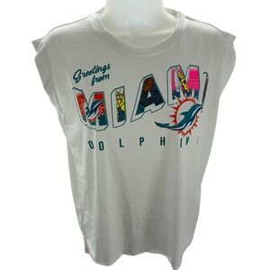 WEAR Erin Andrews Miami Dolphins Graphic Sleeveless‎ Tee Shirt Womens Small